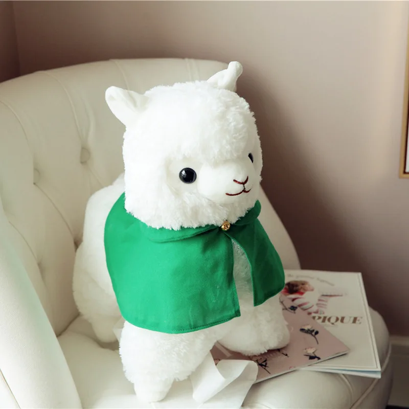 

Kids stuffed animal toys Plush Alpaca doll Wearing lovely cloak alpaca dolls for children Soft Handbell toy Kids Birthday Gifts