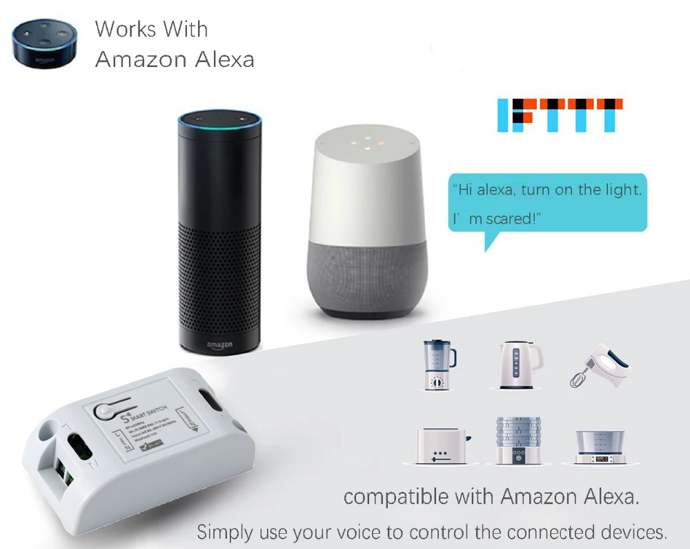 Wifi умный переключатель DIY умный дом беспроводной пульт дистанционного управления релейный модуль 433 МГц рч приемник огни переключатели работает с Amazon Alexa