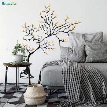 

Young Tree 2 colours Wall Sticker Vinyl Art Decals Home Decor For Living Room Bedroom Self-adhesive Unique Fashion Murals YT563