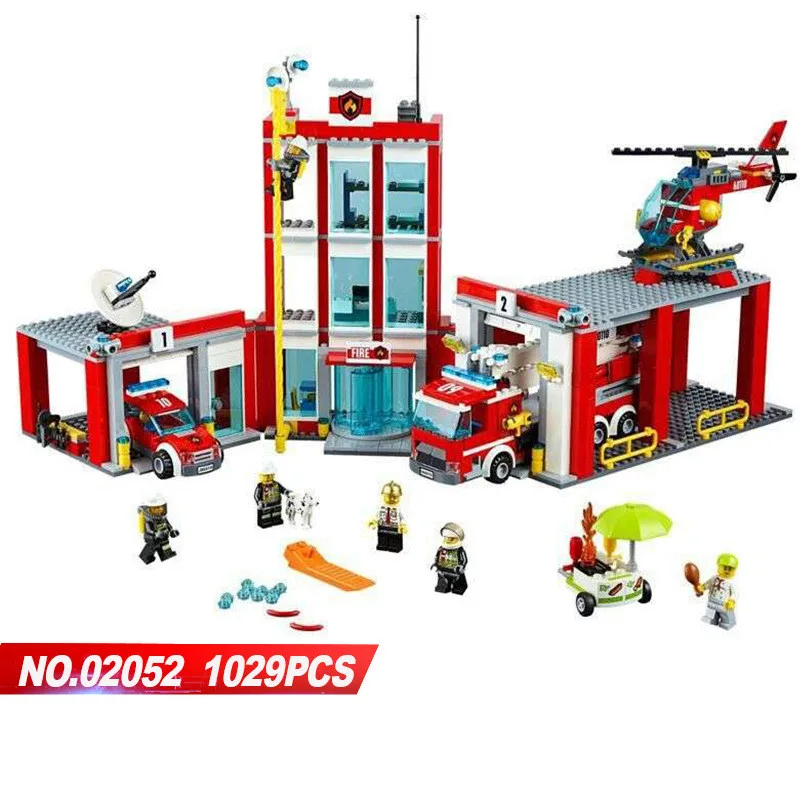

Lepin 02052 the City Fire Station Set Fireman Building Blocks Bricks Educational DIY Toys Compatible Legoinglys Kids 60110 Gift