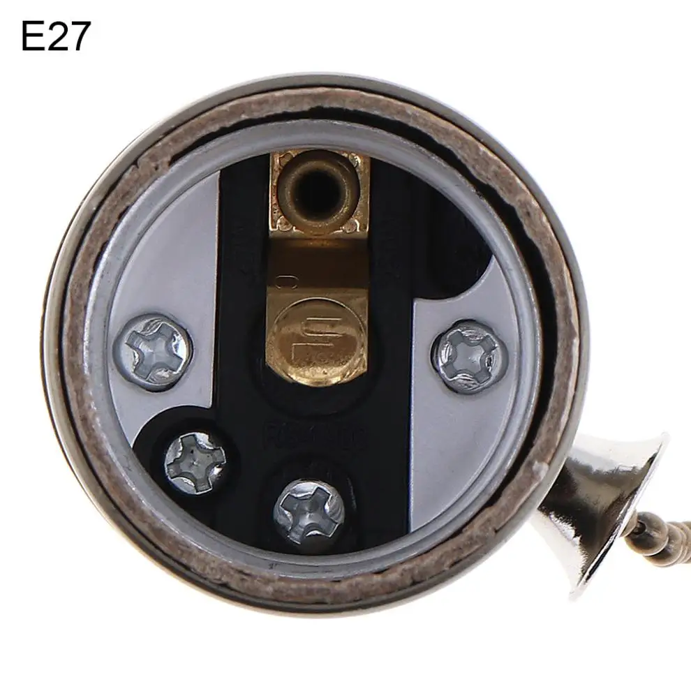 E27 110-250V винтажная Ретро лампа база держатель светильник с винтовая подвеска для E27 винтовые лампы