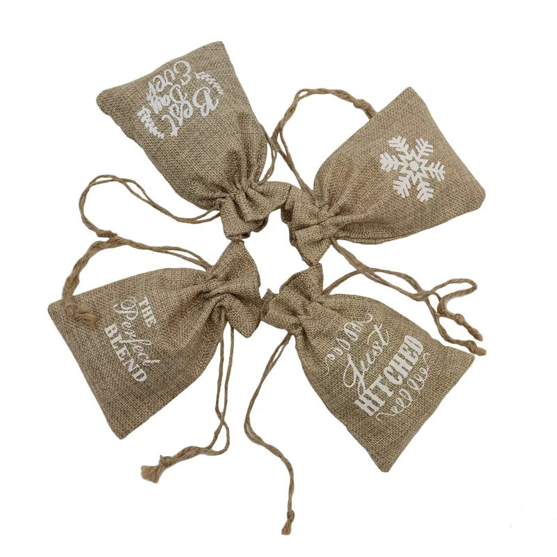 

10Pcs New Vintage Natural Burlap Hessia Gift Candy Bags Wedding 10*15cm Party Christmas Favor Pouch Jute Gift Packaging Bags