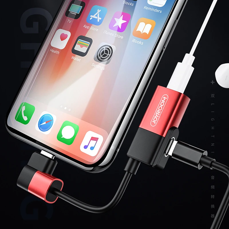 Lighting to dual Lighting 3 5mm AUX Extension Cable for iPhone X 7 8 Plus Charger Splitter Headphone otg Adapter