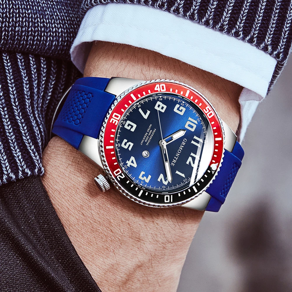 

44mm Professional Diving Watch GRMONTRE Men Sports Watches relogio masculino Analog Quartz Watch Sapphire Crystal Luminous 2018