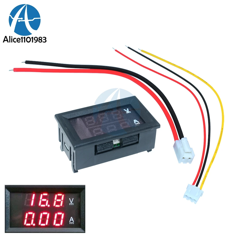 

0.28" 0.28 Inch Red Red Dual LED Display DC 100V 10A Mini Digital Voltmeter Ammeter Panel Amp Volt Voltage Current Meter Tester