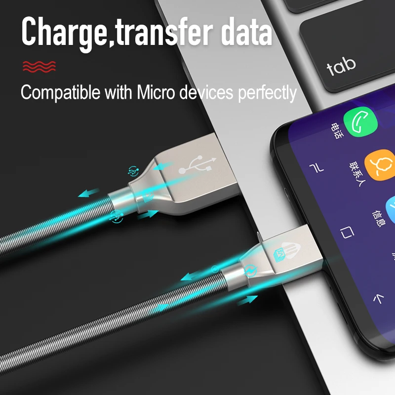 Jellico Micro USB кабель металлический зарядный кабель для samsung Xiaomi huawei htc Android мобильный телефон Быстрая Зарядка Кабели синхронизации данных