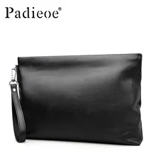 Black first layer real cow leather men clutch bag high quality luxury brand handbags for men soft leather small bags man 61ZP01
