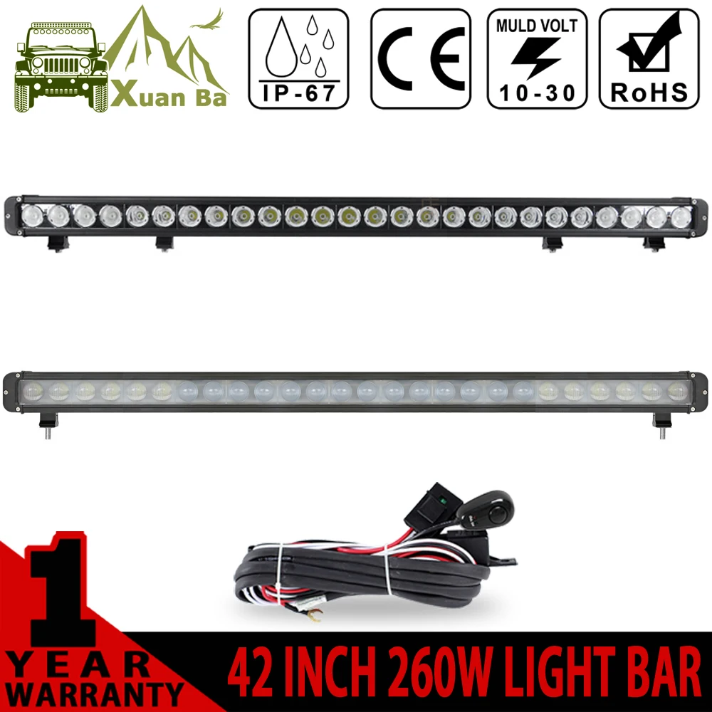 

XuanBa 4D 42 inch 260W Cree Led Light Bar Off raod Combo Beam For ATV Truck Tractor Led Bar Offroad 4x4 12V Work Driving Lights
