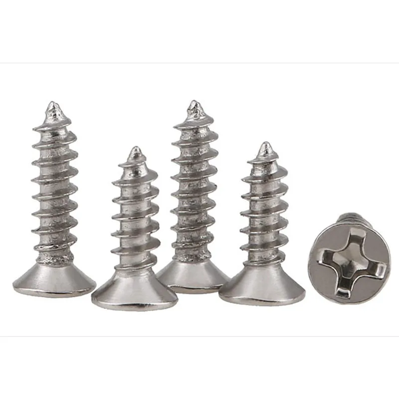 Nickel Plated Countersunk Head Tapping Head Flat Head Tapping Screw Electronic Screw M1 M1.2 M1.4 M1.7 M2  1PCS 1000Pcs