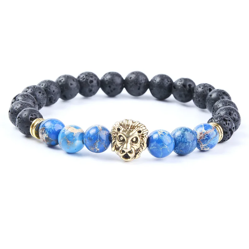 Прямая поставка Сова Лев Леопардовый Браслет с подвеской в виде слона Howlite камень