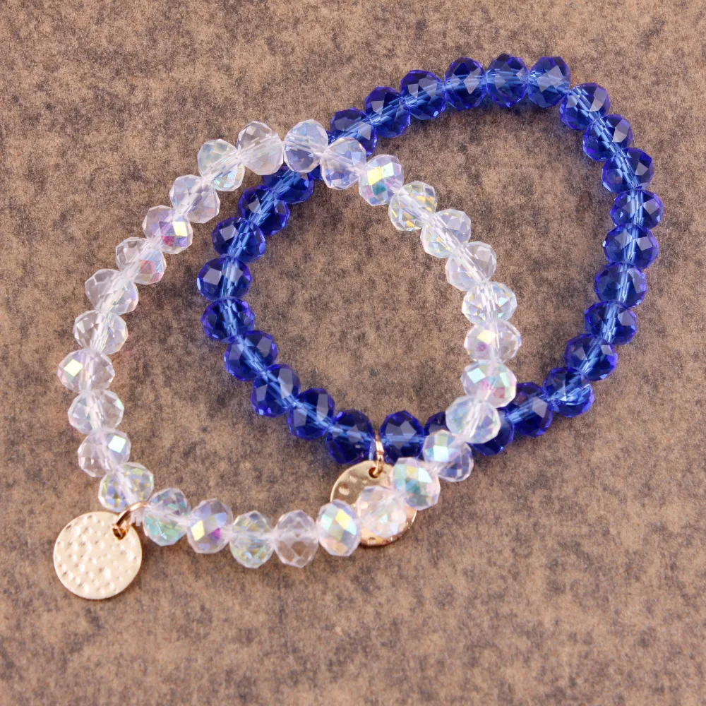 

Personalized Colored Detail 8MM Crystal Beads Bracelet 11 Colors for Women
