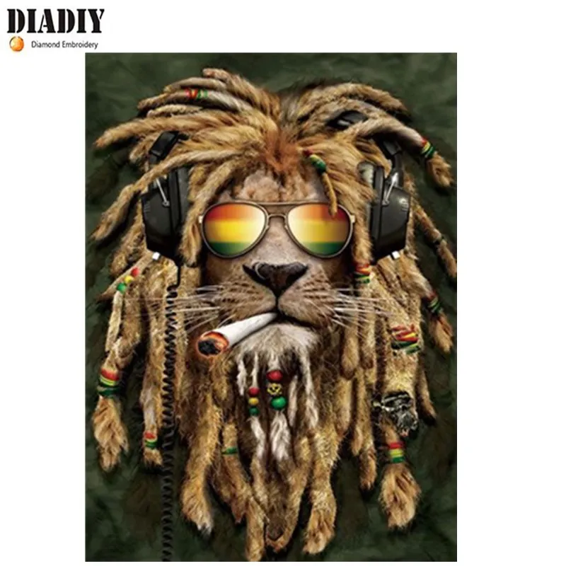 

5D DIY Diamond Painting Round Decor"Tiger head"Diamond Embroidery Mosaic Rhinestones Pattern Cross Stitch