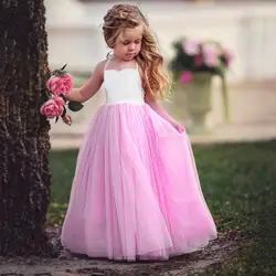 Милое детское платье для девочек, летнее платье для свадебной вечеринки, Сетчатое платье для маленьких девочек, модная одежда без рукавов