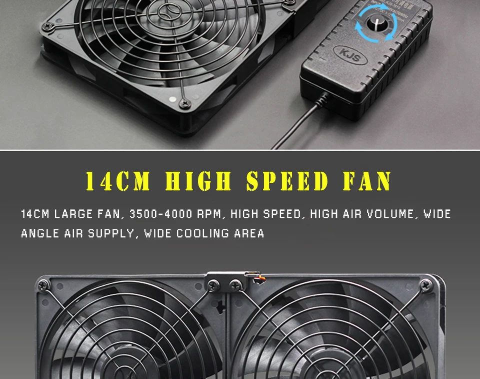 14025 немой мульти-вентилятор комбинации, 140 мм x 25 мм высокая скорость для DIY охлаждения и вентиляции выхлопной проект с адаптером 110-220 В