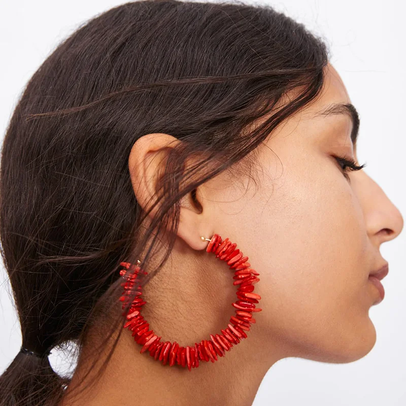 FASHIONSNOOPS za летние модные висячие серьги для девочек женские ручной работы