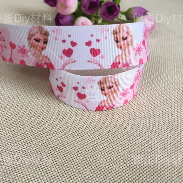 

new arrival 1" (25mm) princess elsa printed grosgrain ribbon cartoon ribbons cloth tape 10yards