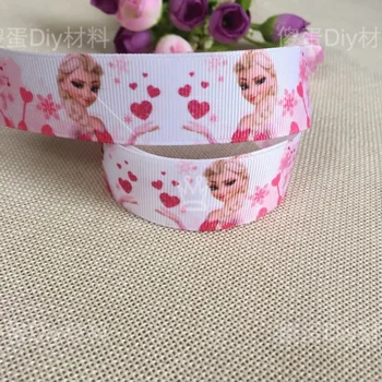 

new arrival 1" (25mm) princess elsa printed grosgrain ribbon cartoon ribbons cloth tape 10yards