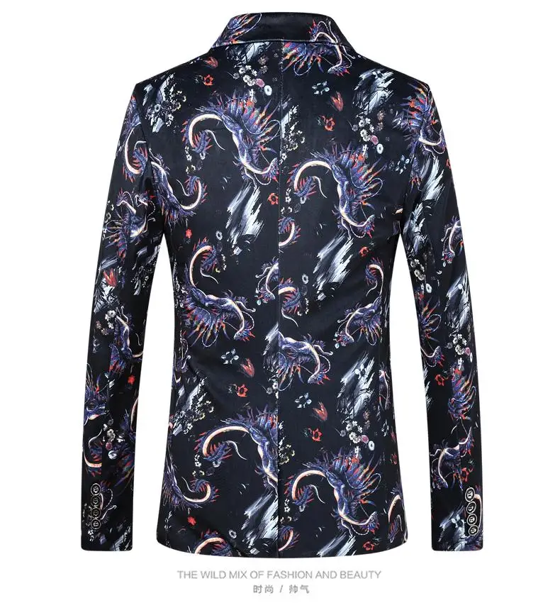 Цветок для мужчин костюм куртка Цветочный дизайн блейзера модные повседневное смокинги для женихов s Костюмы Пиджаки женщи