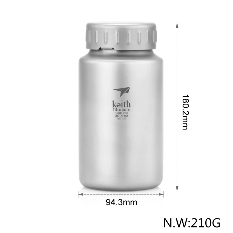 

Keith 900ml and 1200ml Selection with bag Pure Titanium Drinkware Ultralight Portable Titanium Bottle