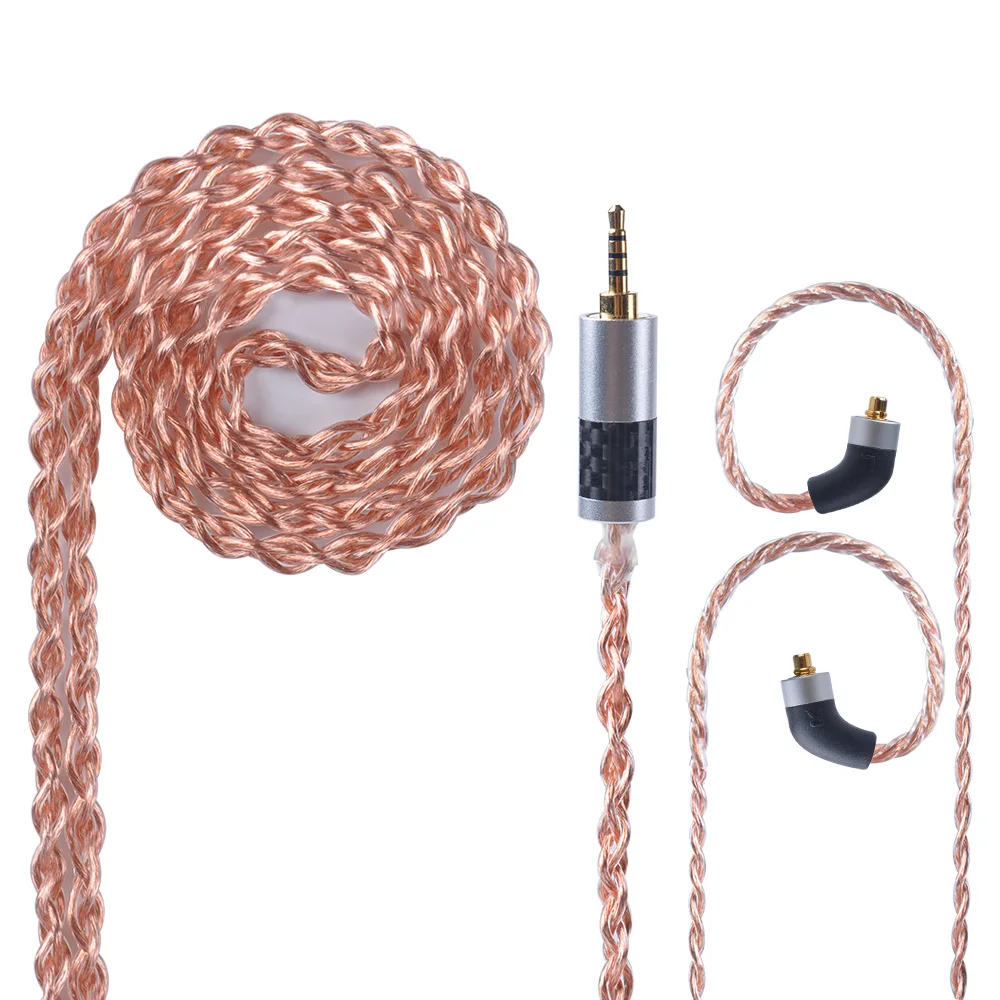 

OFHC 24 AWG 6N High Purity Copper Cable 2.5/3.5/4.4mm Balanced Earphone Cable With MMCX Connector from Taiwan For HQ8 HQ10