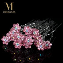 20 шт Шикарный цветок прозрачная Хрустальная заколка для волос заколки свадебные шпильки для прически невесты ювелирные изделия женские аксессуары для волос