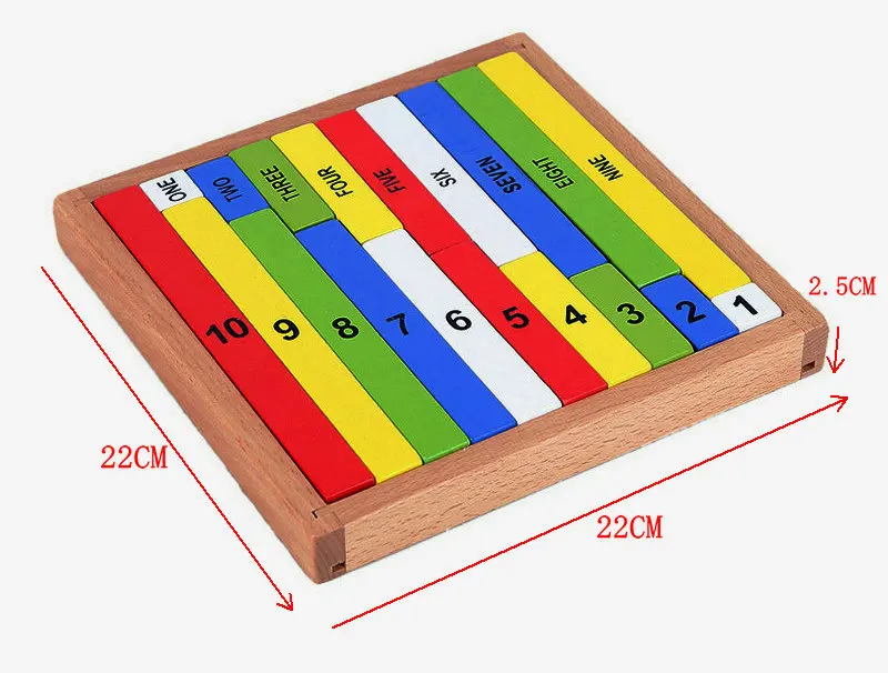 Монтессори Обучающие деревянные цифровые строительные блоки игрушки для детей Детские игрушки 1-10 математические арифметические Обучающие приспособления детские блоки игрушки
