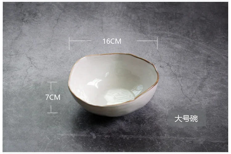 Нордическая керамическая посуда неправильная рисовая миска для десерта салатник приправа миска плоская тарелка блюдо и тарелки наборы