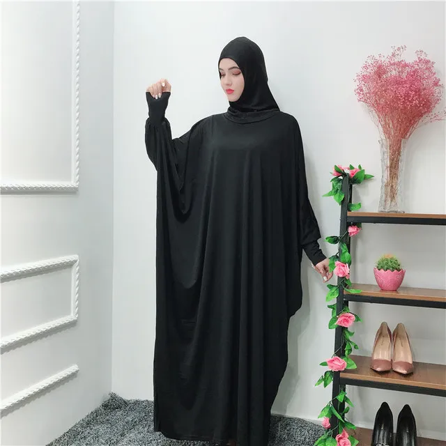 Women Prayer Garment Muslim Clothing One Piece Hijabs Abaya Robe Dress Full Cover Ramadan Thobe Gown Islamic Dubai Saudi Arab