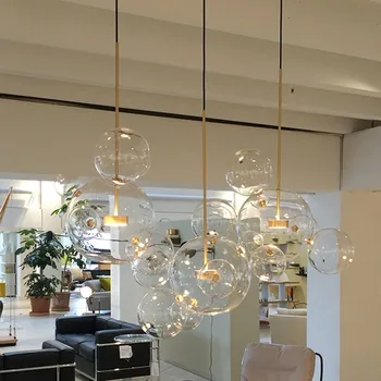 

Creative personality design 4/5 heads SMD LED chips Lighting glass ball pendant lamp for Living room Restaurant Bar 220V 240V