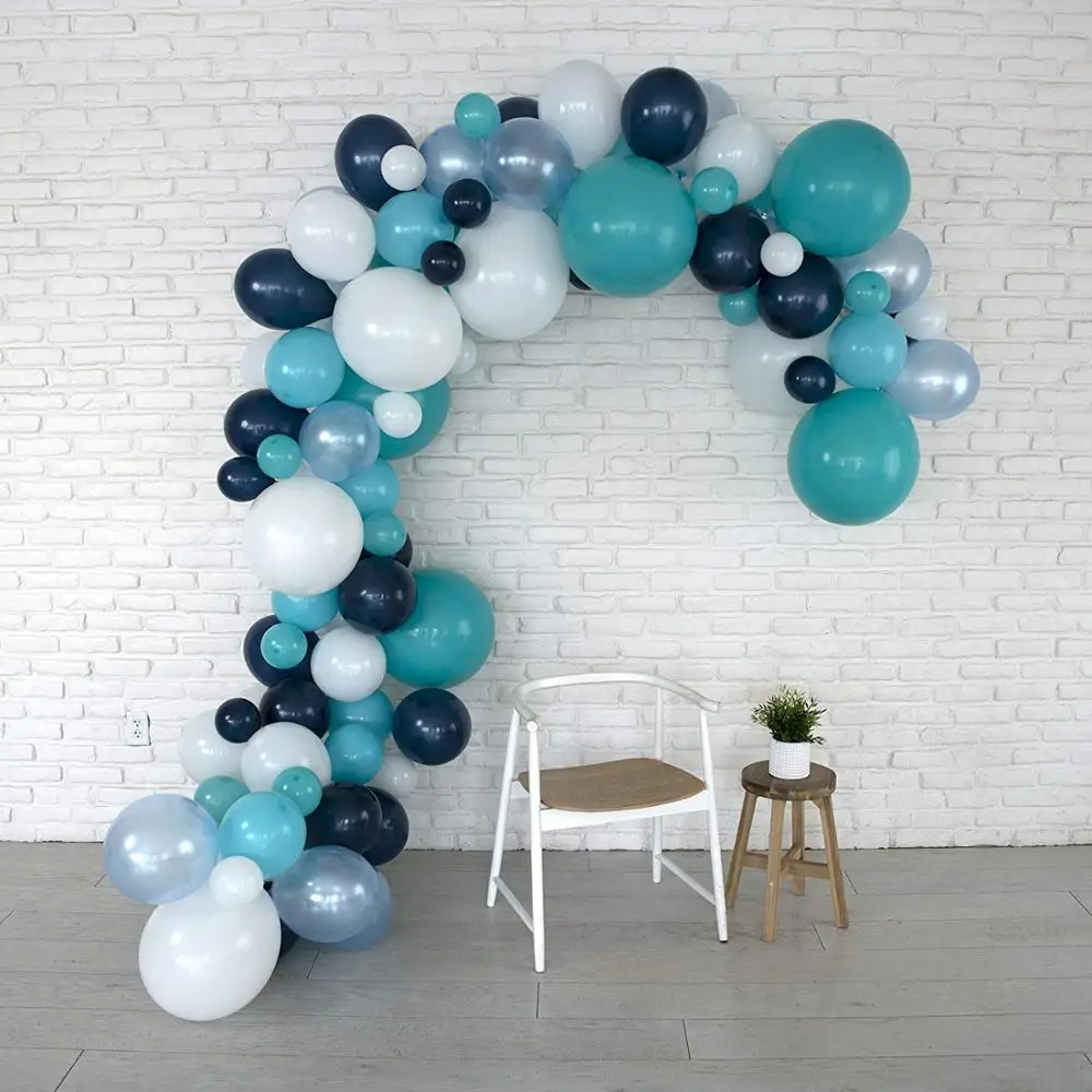 

Balloon Arch & Garland Kit | 100 Balloons, Blue, White, Tiffany Blue | Birthday Party Decorations, Baby Shower, Engagement.
