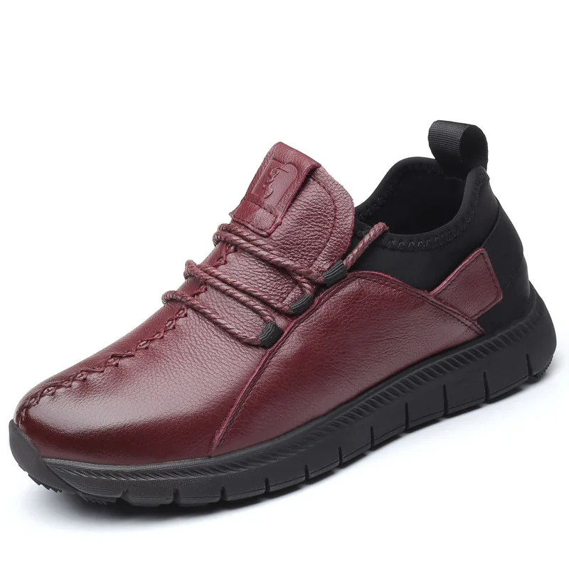 

2019 spring and summer new soft bottom women's flat casual and comfortable leather middle-aged ladies shoes women shoes