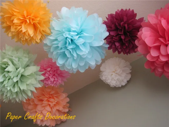 blumen aus pompons, gemischt größen 6/8/10/12/14 zoll dekorative seidenpapier pompons, Design ideen