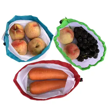 Pokich 12pcs Reusing Eco-friendly Reusable Grocery Produce Bags Stop Wasting Plastic Mesh Bags For Storage Fruit Vegetable 5