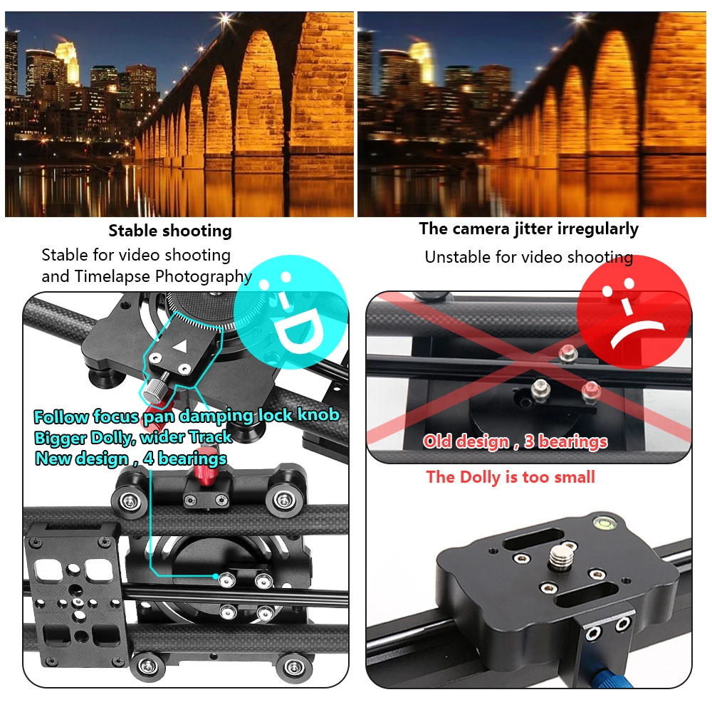ASHANKS 60cm 4 Bearings Carbon Fiber DSLR Camera DV Slider Track Video Stabilizer Rail Track Slider For DSLR or Camcorder ASHANKS 60cm 4 Bearings Carbon Fiber DSLR Camera DV Slider Track Video Stabilizer Rail Track Slider For DSLR or Camcorder