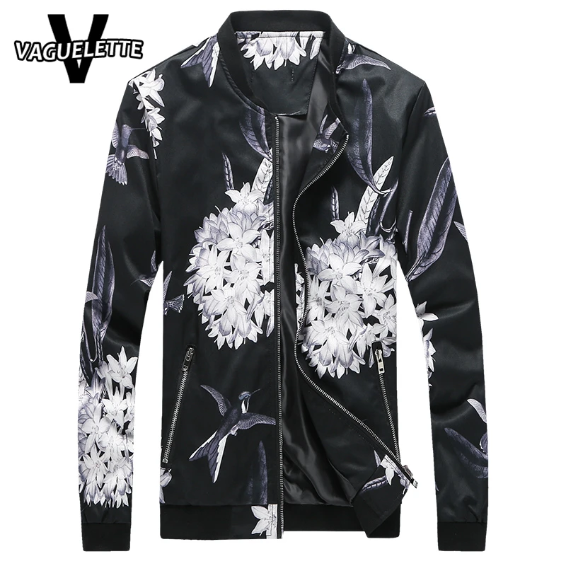 Plus Size Fashion Men Jacket Printed Floral Pattern Novelty Mens