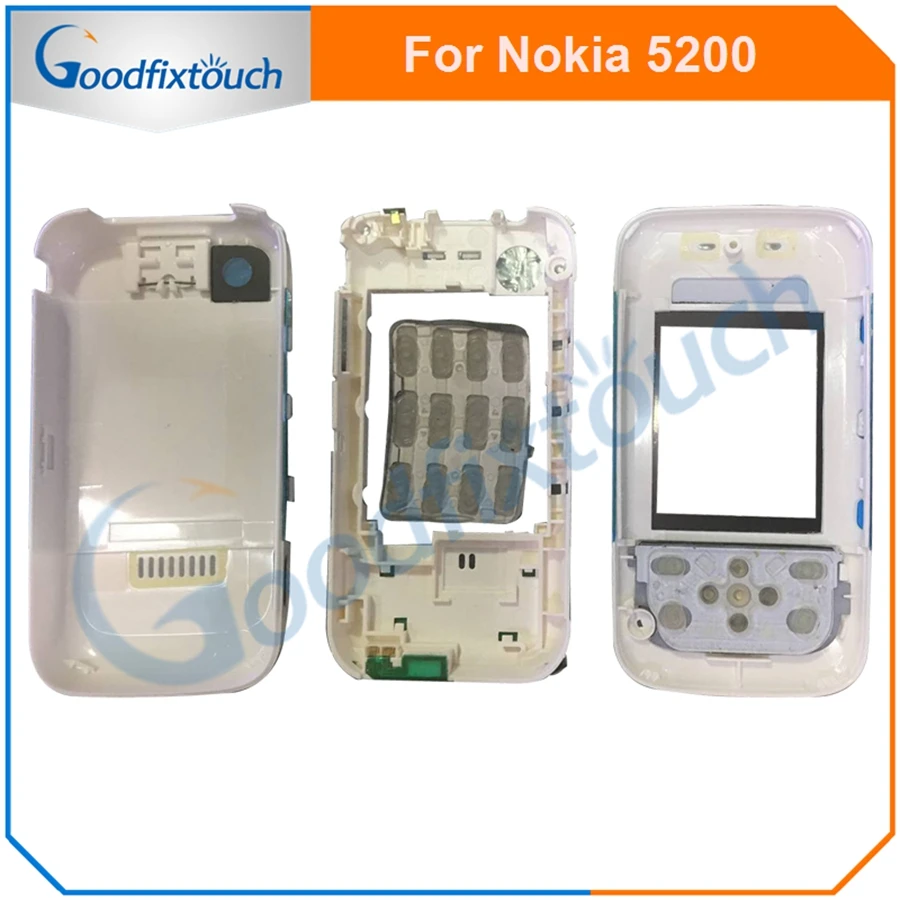  For Nokia 5200 Back Battery Cover Rear Cover Glass Housing Case With Keypad Keyboard Replacement Pa