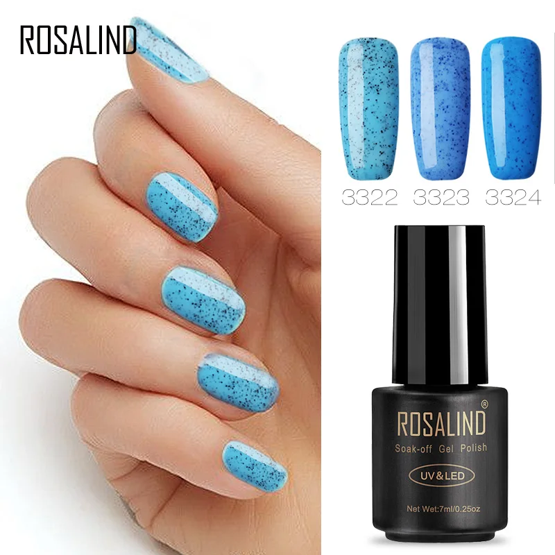 ROSALIND гель 1S черная бутылка 7 мл Конфеты Bling D01 24 лак для ногтей УФ и светодиодный