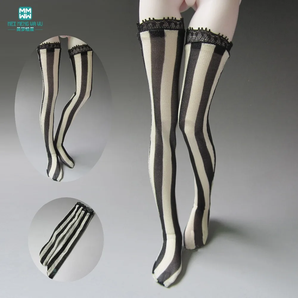

fits 1/3 1/4 1/6 BJD doll Black and white striped socks Doll Accessories
