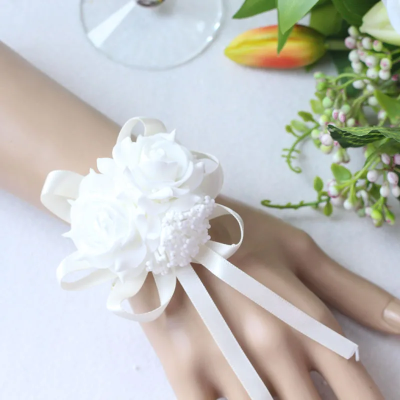 Wrist Flower Bridesmaid Hand Flowers wedding corsage  (5)