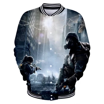 

2019 Casual Men Jacket Tom Clancy's The Division 3d Comfortable Baseball Jacket Streetwear Stand Collar Baseball Sweatshirt