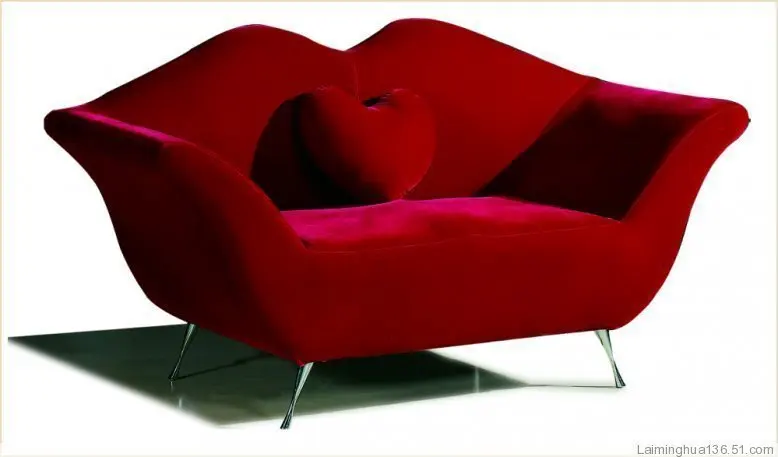 S Sofa Chair Fabric Lip Lips Heart