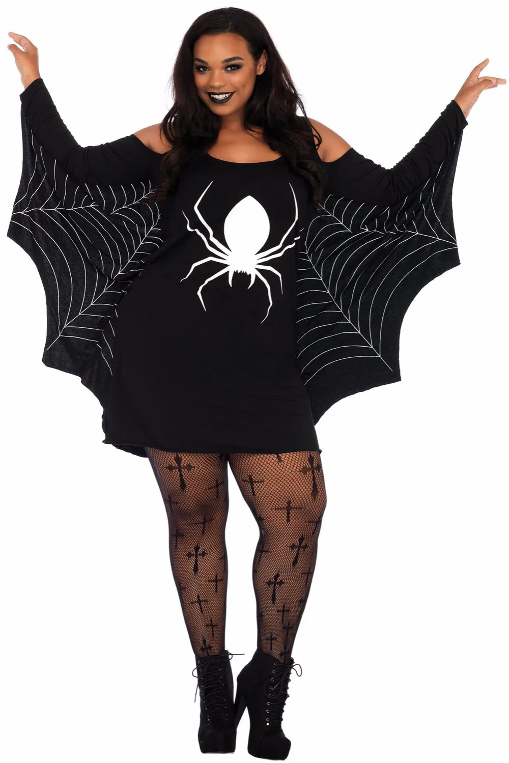 Spiderweb-Plus-Size-Jersey-Tunic-Dress-LC89052-2-1