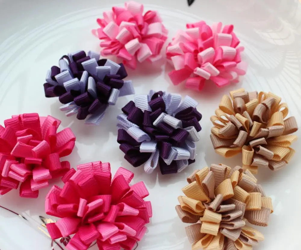 80pcs Hair Bow Loopy style mix color Vintage flower Cheer~Dance~Birthday~Holiday~Recitals 3d flowers | Дом и сад