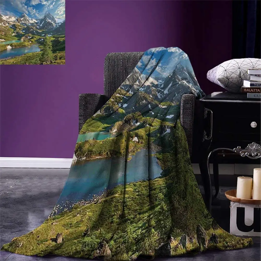 Mountain Blanket Lake Between Snowy Altai Range of Mountains Siberia