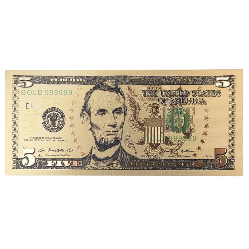 7 шт./лот USAll доллар банкнотесзолотой фольги банкноты Америка Поддельные Банкноты сбор бумажных денег для украшения дома подарок