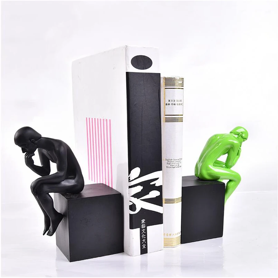 Modern Thinker Bookend Resin Bookend Figurine Art Crafts Ornaments