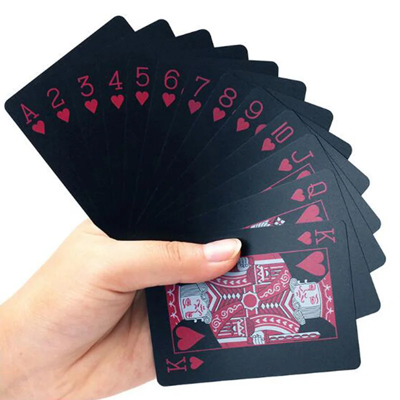 Baby Poker Waterproof Plastic PVC Playing Cards Set Black Color Card Classic Magic Tricks Tool Games | Игрушки и хобби