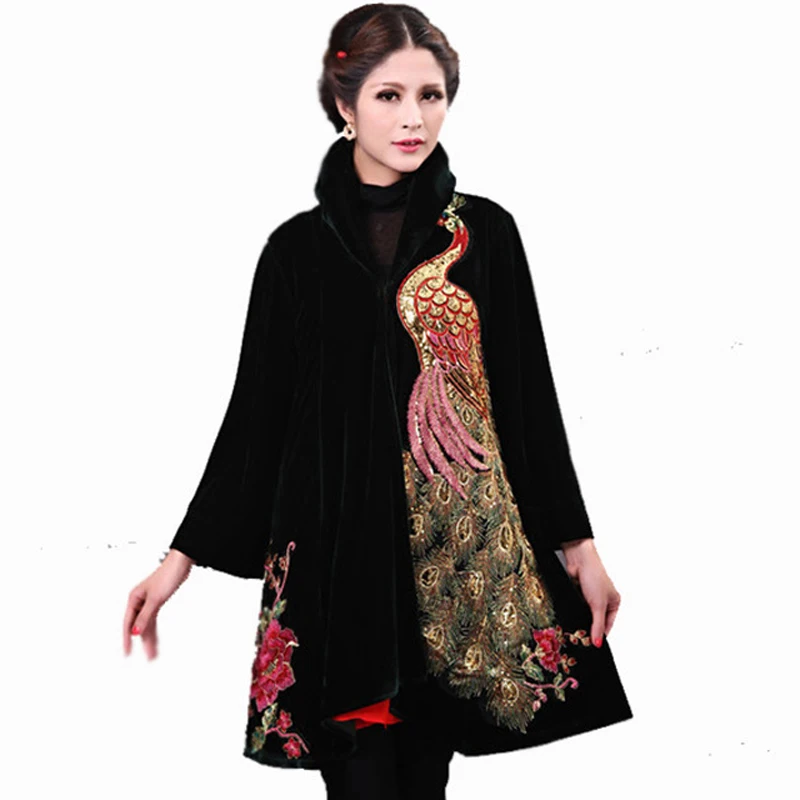 Online Buy Wholesale velvet embroidered coat from China 