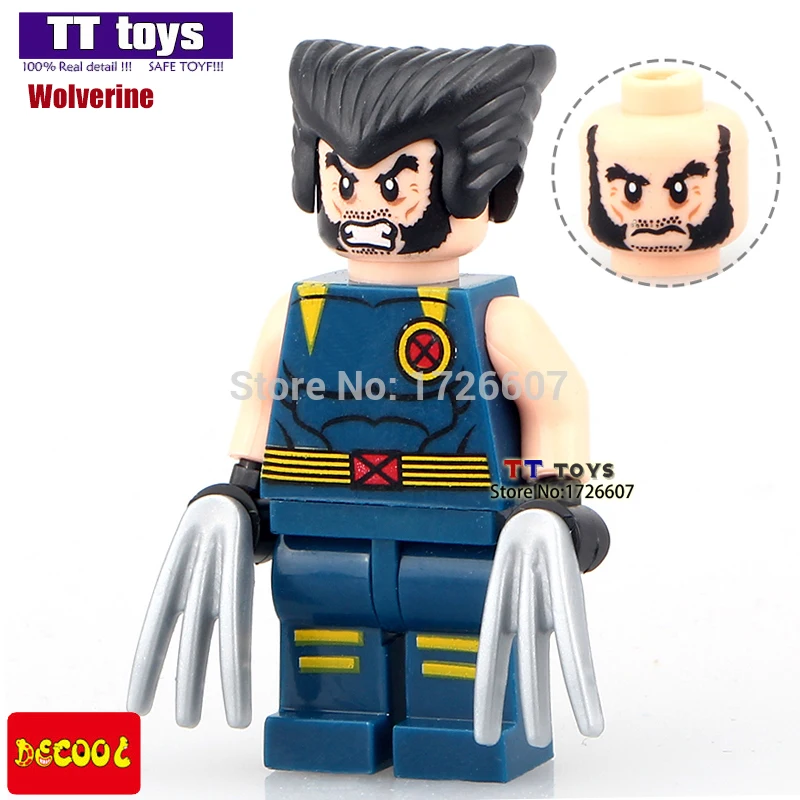 

50pcs/lot Decool0152 Wolverine Two Face Super Heroes Dolls Building Blocks X-Men Model Best Children