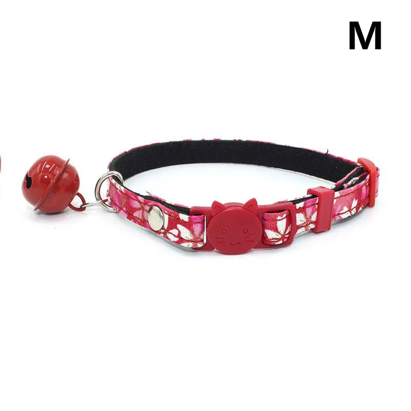 Red L Кот Колокольчик для котенка ошейник мягкая удобная пряжка безопасности прочные товары для домашних животных RT99 - Цвет: Red L
